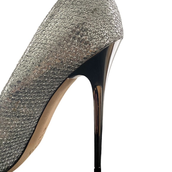 JIMMY CHOO Glittered High Heel in Silver-Tone - Picture 8 of 12